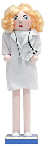 Tsophreniq Holz Nussknacker Krankenschwester Figur Dekore Zarte Krankenschwester Mädchen Ornament Holz Dekorationen Nussknacker Figur Büro Dekoration