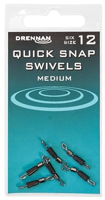 Drennan Quick Snap Swivels Pack Of 6 For Fishing: 12