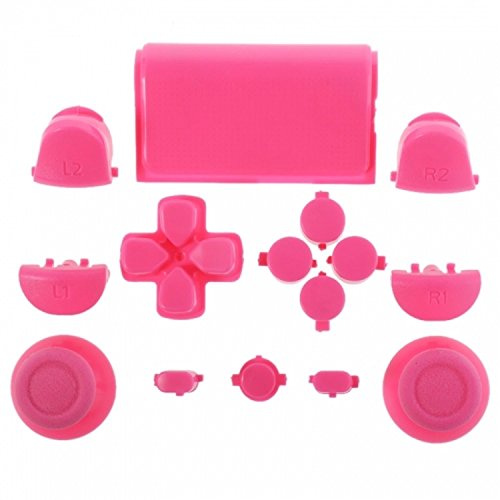 Set completo di pulsanti personalizzati Mod Kit per Sony Playstation 4 PS4 Sostituzione controller (rosa)