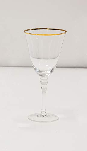 Gold Rimmed Champagne and Wine Glasses Christmas Table Decor Weddings (Red Wine Glass 10022)
