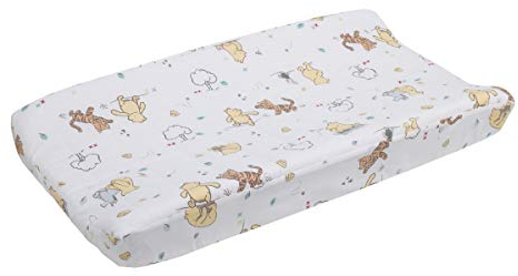 Disney Winnie Puuh Classic Pooh Wickelunterlage, gesteppt, 100% Baumwolle, Elfenbein/Butter/Aqua/Orange