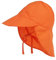 LACOFIA Baby Sonnenhut mit Bindebändern und Nackenschutz Kinder Strand Mützen Kleinkind Sommer Visier Cap Orange 6-18 Monate