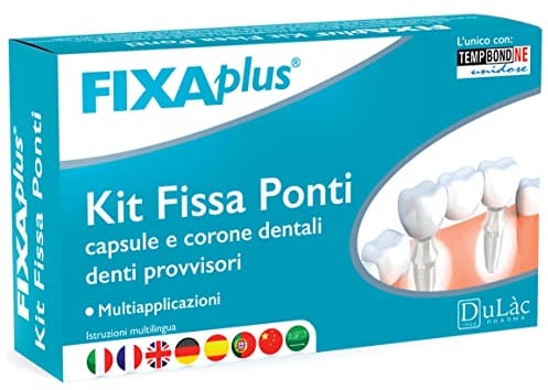 Dulàc - Kit con Cemento Dental Provisional, Dispositivo Médico Para Implantes, Coronas y Puentes Dentales, Multiaplicación, Composite Dental Autopolimerizable