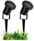 SSC-LUXon 2 Stück LED Gartenstrahler mit Erdspieß für außen in schwarz - mit 3W GU10 LED neutralweiß - Spot Gartenleuchte Kopf schwenkbar