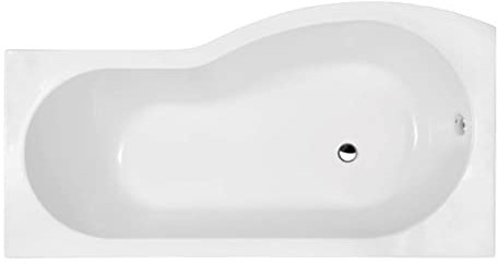 Nuie WBB1785L ǀ Modern Bathroom B Shaped Shower Bath Left Hand, 1700mm x 900mm x 415mm, White