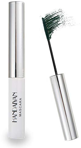 GL-Turelifes 12 Color Mascara Bunte Fasermascara Charmante, langlebige Mascara mit dicken und langen Wimpern, wasserdicht und wischfest (Grün)