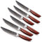 YARENH Steakmesser Set 6 Teilig,Steak Messer aus 67 Schichten Damaststahl, Extra Scharf Geschliffener, Damast Steakbesteck KTF-Serie
