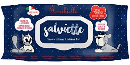 Ferribiella Lingettes Maxi pour chiens avec saleté extrême 80 pièces