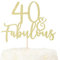 LOVENJOY 40 und Fabulous Geburtstag Tortendeko Gold Glitter Kuchen Topper für 40th Birthday Party Cake Dekoration Glittery