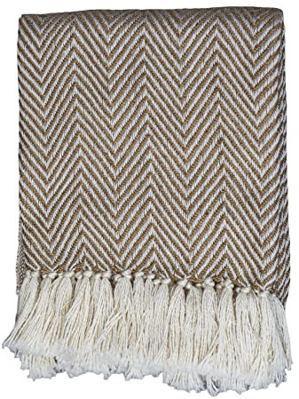 Eco Inner Living Nachhaltige Decke für Sofa - Beige 152 cm x 127 cm - 100% aus rPET