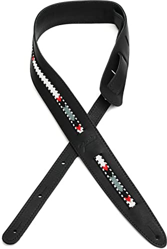 Fender Paramount Acoustic Leather Strap, Black