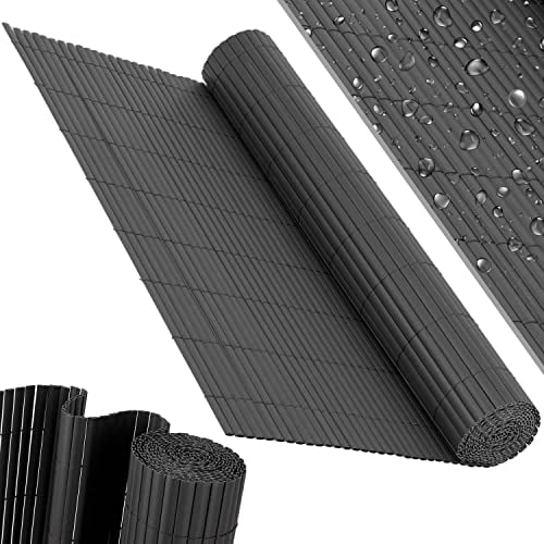 KESSER® Recinzione Privacy in PVC - 100 x 500 cm, Rivestimento per Balconi, Frangivento, Doghe Rinforzate per Giardini, Balconi e Terrazze, incl. Fascette e copertura, Antracite
