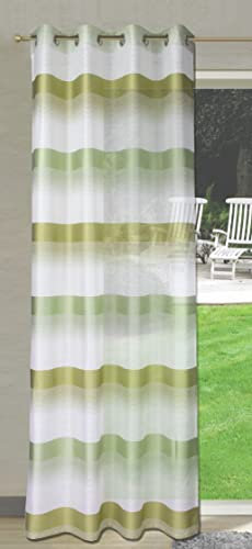 Experience by Omega Ösenschal Seitenschal Vorhang 2421 140x245 cm Gestreift Weiß Grün Blau Grau Rot Farbe