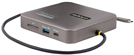 StarTech.com USB-C Multiport Adapter, Dual 4K 60Hz HDMI Dockingstation, 2x 10Gbit/s USB Hub, 100W PD, GbE, SD, USB-C Hub, HDMI Adapter, Reisedock