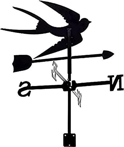 Girouette métallique indicateur de direction du vent rétro durable outils de mesure éolienne - décoration de jardin extérieur (couleur : voitures) (hirondelles)