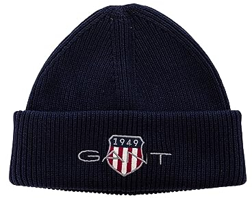 GANT Unisex Archive Shield Cotton Beanie-Mütze, Marine, Einheitsgröße EU
