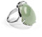 LODMLOER - Naturstein Aventurin-Ring - Oval, Grün - Verstellbar, 4-Krappen-Satz - Party, Modisch - Schmuck - Ring