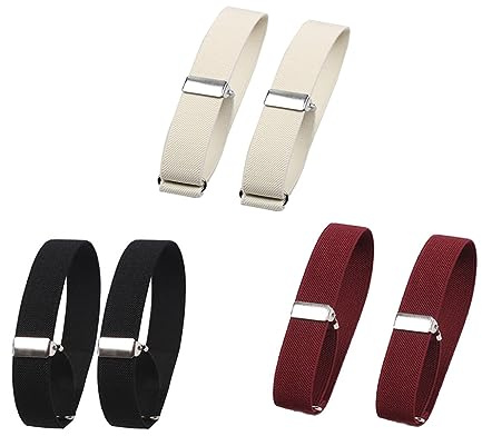 DRYIC 3 Pair Shirt Sleeve Holder for Women Men, Adjustable Elastic Armband Anti-Slip Shirt Sleeve Garters Arm Cuffs Bands for Party Wedding