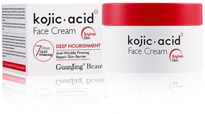Kojisäure Gesichtscreme für Aufhellung, Feuchtigkeitsspendende, Anti-Falten und Straffe Haut, Feuchtigkeitscreme Aufhellende Creme Anti-Falten Creme für das Gesicht