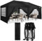 COBIZI Carpa Plegable 3x6m, Impermeable y Robusta con 6 Paredes Laterales Desmontables, Ideal para Jardín, Terraza, Fiesta, Camping y Eventos al Aire Libre - Negro