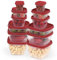 Rainberg 50 PCS Food Storage Set, Food Storage Containers, Cereal Storage Containers, Food Containers with Lids, Food Storage, Microwave and Freezer Safe, BPA Free. (Red)