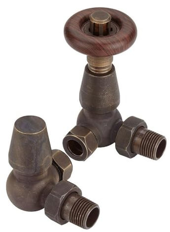 EcoSpa Chelsea Thermostatic Valve - Corner - Antique Brass (Pair)