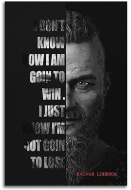 VZRSQZK TV-Serie Vikings Ragnar Lodbrok Poster, dekoratives Gemälde, Leinwand, Wandposter und Kunstdruck, modernes Familienschlafzimmer-Dekor-Poster, 20 x 30 cm