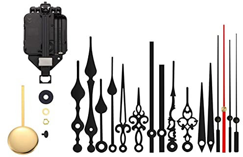 Yuemsh DIY Wall Clock Pendulum Movement Mechanism with 6 Pairs Hands Quartz Repair Shaft for Craft Frameless Clock Replacement