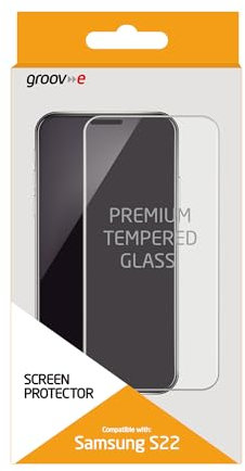 groov e Screen Protector - Tempered Glass Touchscreen Film for Smartphones - 9H Hardness, Bubble-Free, Ultra-Clear, High Sensitivity, Case-Friendly - For Samsung S22