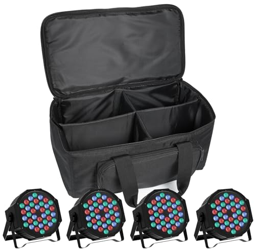 HOLDLAMP 4PCS Lampe de Scène mit Par Sac, RGB 36 LED Eclairage Scene avec Télécommande et DMX 7CH, 7 Modes de Lumière Par pourJardin Fête Balcon Bars DJ Concerts Halloween Noël