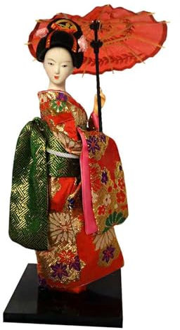 Baoblaze Ethnische japanische Geisha-Puppen, asiatische Geisha-Puppe, freistehende Skulptur-Mädchenstatue, Kimono-Puppen für Tischregal-Dekoration, Stil D