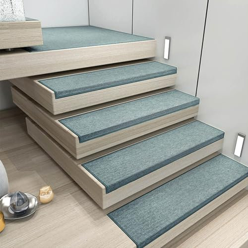 OAUKA Stufenmatten Innen 15 stück,Stufenmatten Rechteckig,Treppenstufen Matten,Treppenteppich selbstklebend Anti-Rutsch,Stufenmatten für Innen,A03,85×30×3cm