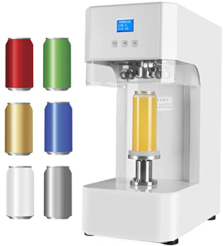 Can Sealing Machine Full Auotomatic 360W Can Seamer Can Sealer with Smart Counter Tin Can Sealer Bottle Can Capping Customed Caliber for Milk Tea Coffee Pop Cans