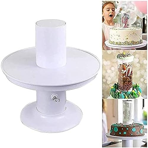 Single Layer 8 Inch 2 In 1 Surprise Birthday Cake Popping Stand, Creative Pop-up Hidden Gift Cake Holder Wedding Party Decor Cake Stands