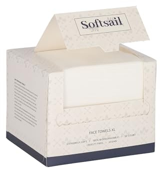 SOFTSAIL Handtücher Aus Viskose Einweghandtücher 50 Stück Make Up Entfernungstücher Trocken Weich Biologisch Abbaubar 2 Seiten XL