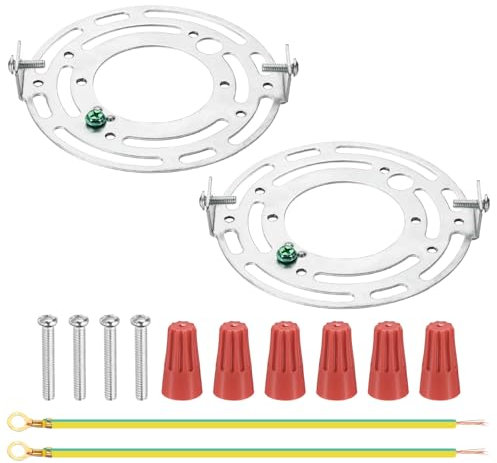 PATIKIL 105mm (4,13) Universelle Leuchten-Montagehalterung Kit, 2 Set Leuchtenquerbalken Runde Deckenplatte mit Schraube für Wandlicht Deckenlicht Pendelleuchte Kronleuchter