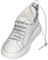 Christbaumschmuck Glas 11cm - Turnschuh Figur zum Aufhängen - handbemalt & mit Glitzer - Weihnachtsbaum Anhänger für Weihnachten - Christbaumanhänger & Weihnachtsbaumschmuck - Sport Schuh Weiß