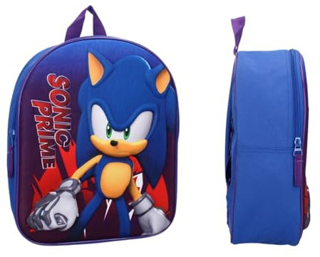 mybagstory - Rucksack 3D Sonic für Jungen - Kinder - Schule - Kindergarten - Kindergarten - Schulranzen Mädchen - Größe 32 cm - verstellbare Träger - Geschenkidee