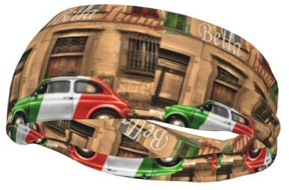 Schönes Unisex-Sport-Schweißband mit Italien-Druck, feuchtigkeitsableitendes Stirnband für Laufen, Yoga