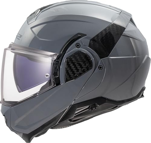 LS2 Advant II FF910. Motorcycle Helmet. Modular Flip Front. KPA + Carbon Components. Pinlock and Carry Backpack Included. Gloss Nardo Grey. S