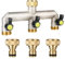 Hose Splitter 3 Way, Brass Garden Outside Tap Splitter, 3/4 Water Taps Distributor, Multi Tap Connector Faucet Splitter for Hose Pipe Fittings, Watering System, Ball Valves, Outside Tap Connector