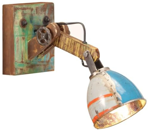 vidaXL Wandleuchte Wandlampe Flurlampe Flurleuchte Wandspot Leselampe Industrielampe Lampe Leuchte Wohnzimmer Industrie-Stil Mehrfarbig Rund E28