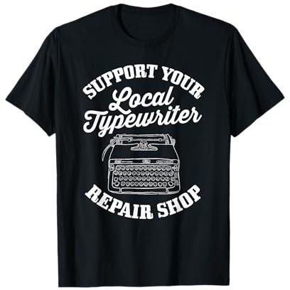 Sammler antiker manueller Schreibmaschinen unterstützen Ihre lokale T-Shirt