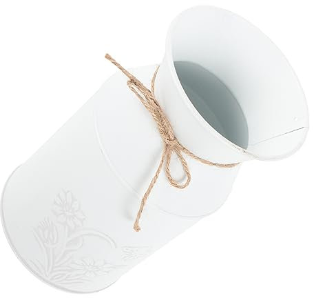 QUMIIRITY Jarrón Vintage De Metal Forma De Lechera Decorativo y Rústico para Flores Artificiales y para Oficina Hogar y Jardín