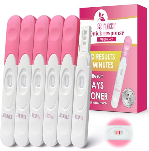 6 Piezas Test de Embarazo, Envolturas Individuales Test Embarazo, Resultados Claro en 3 Minutos, test embarazo alta sensibilidad, Fácil prueba de embarazo casera
