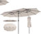 RELAX4LIFE Grand Parasol Double avec LED Solaire, Grand Parasol de Jardin Extérieur avec LED, 48 Lumières, Manivelle, Polyester Résistant, Protection Solaire, Montage Facile (Beige)