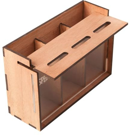 Spardose, Geldspardose, 3 Fächer, abnehmbares Design, transparente Acryl-Vorderseite, ideal für Schlafzimmer, Wohnung, Zuhause, Geschenk, 15 x 5,7 x 10,9 cm, 1 Stück