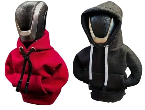 2 Stück Auto Zubehör Schalthebel Hoodie, Auto Zubehör Innenraum, Auto Schalthebel Abdeckung, Hoodie für Schaltknauf, Lustige Hoodies Auto Schalthebel Innenraum Dekoration