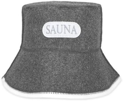 Sinbana Wool Sauna Hat for Men, Traditional Banya Cap Natural Grey Wool Sauna Cap Insulating Headgear for Spa Steam Room Bathhouse