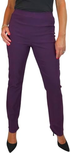 Paulo Due Elasticated Waist Trouser for Women Pull On Purple (14)